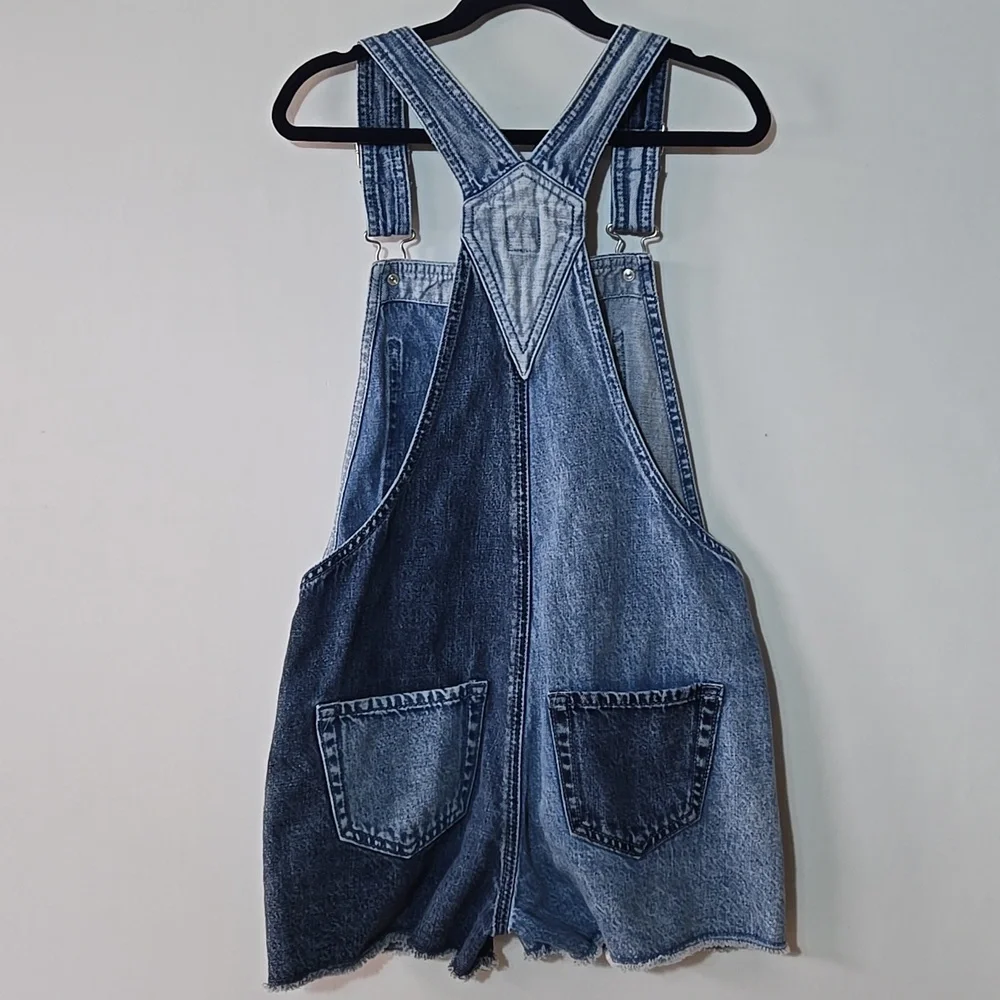 GAP Girl's Denim Shortalls Size L 10  Jean‎ Overall Shorts Patchwork Colorblock